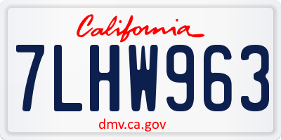CA license plate 7LHW963