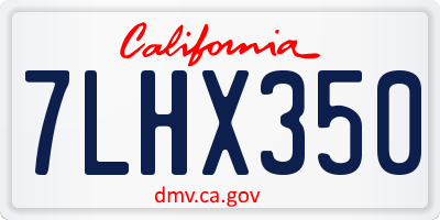 CA license plate 7LHX350