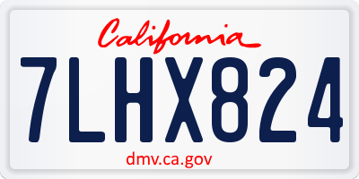 CA license plate 7LHX824
