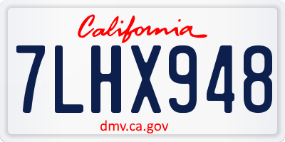 CA license plate 7LHX948