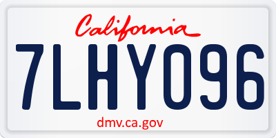 CA license plate 7LHY096