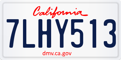 CA license plate 7LHY513