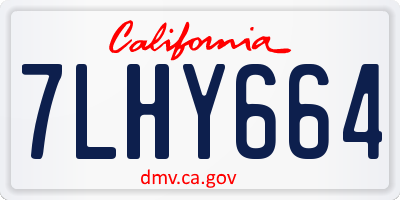 CA license plate 7LHY664