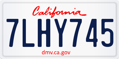 CA license plate 7LHY745