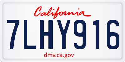 CA license plate 7LHY916
