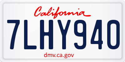 CA license plate 7LHY940