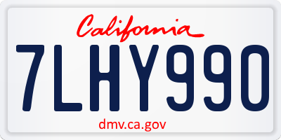CA license plate 7LHY990