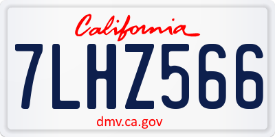 CA license plate 7LHZ566