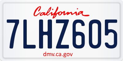 CA license plate 7LHZ605