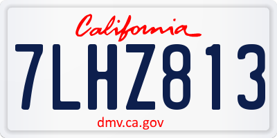CA license plate 7LHZ813
