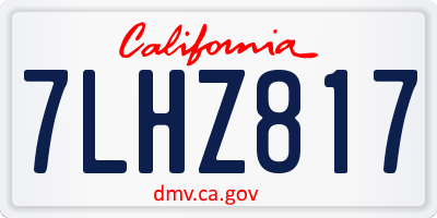 CA license plate 7LHZ817