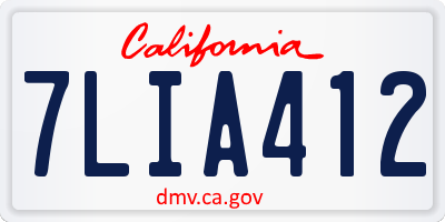CA license plate 7LIA412