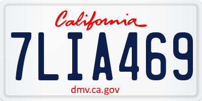 CA license plate 7LIA469