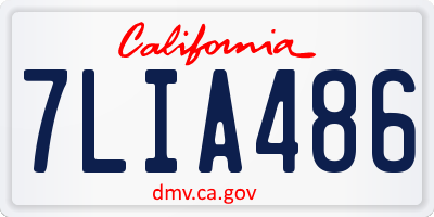 CA license plate 7LIA486
