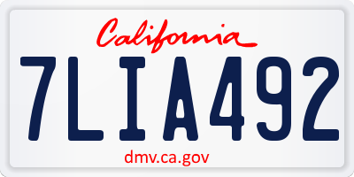 CA license plate 7LIA492