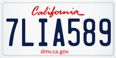 CA license plate 7LIA589