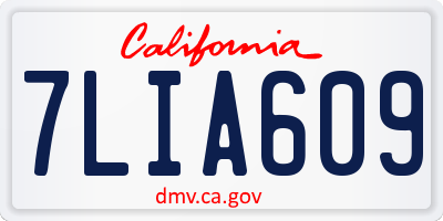 CA license plate 7LIA609