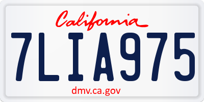 CA license plate 7LIA975