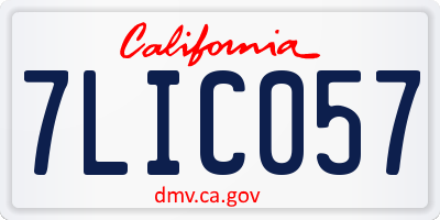 CA license plate 7LIC057