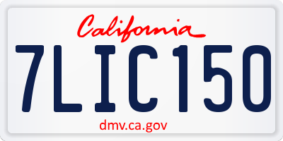 CA license plate 7LIC150