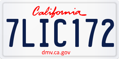 CA license plate 7LIC172