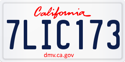 CA license plate 7LIC173