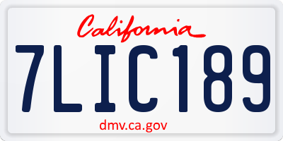 CA license plate 7LIC189