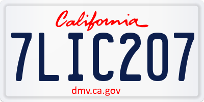 CA license plate 7LIC207