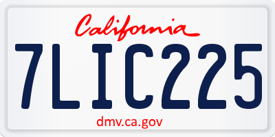 CA license plate 7LIC225