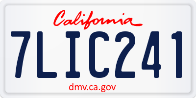 CA license plate 7LIC241