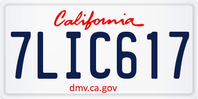 CA license plate 7LIC617