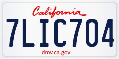 CA license plate 7LIC704