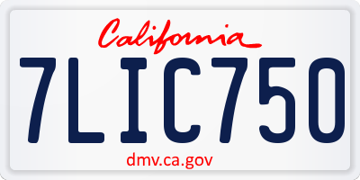 CA license plate 7LIC750