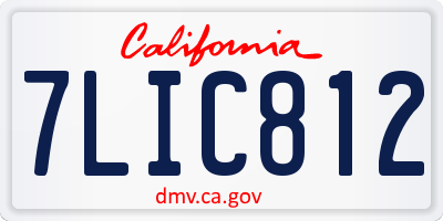 CA license plate 7LIC812