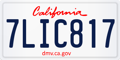 CA license plate 7LIC817