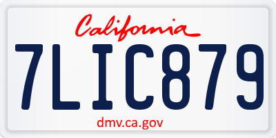 CA license plate 7LIC879