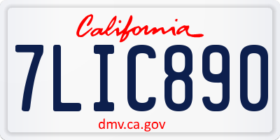 CA license plate 7LIC890