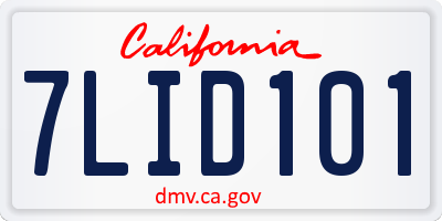 CA license plate 7LID101