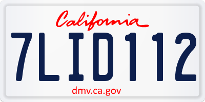 CA license plate 7LID112