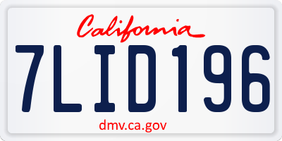 CA license plate 7LID196