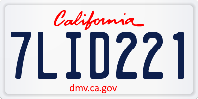 CA license plate 7LID221