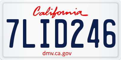 CA license plate 7LID246
