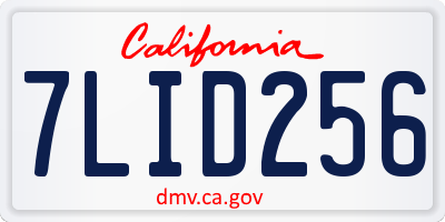 CA license plate 7LID256