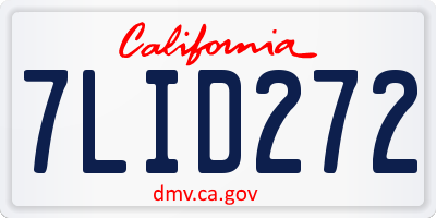 CA license plate 7LID272