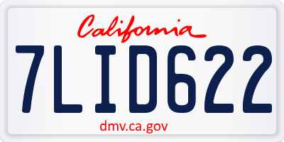 CA license plate 7LID622