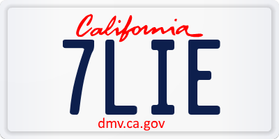 CA license plate 7LIE