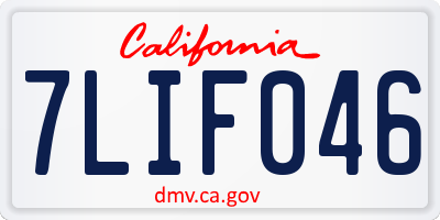 CA license plate 7LIF046