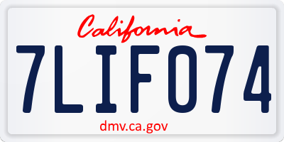CA license plate 7LIF074
