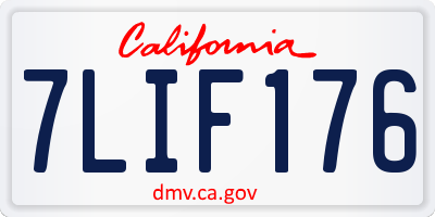 CA license plate 7LIF176