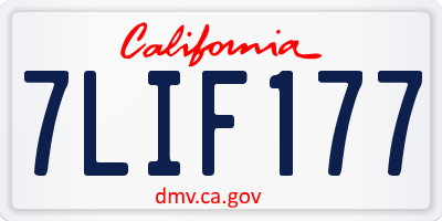 CA license plate 7LIF177